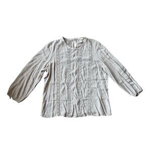 Sundance Crochet Sheer Blush Blouse Size M Boho Prairie Peasant Cottage Romantic